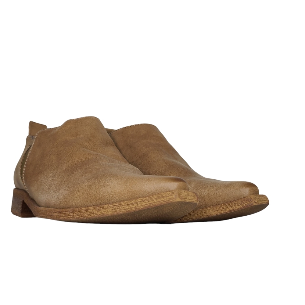 Free People Brixton Leather Ankle Booties Washed Tan 60736212 Size 6 NWOB